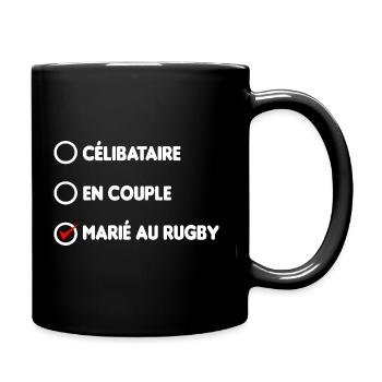 CELIBATAIRE EN COUPLE MARIE AU RUGBY - Mug uni - noir - Droite