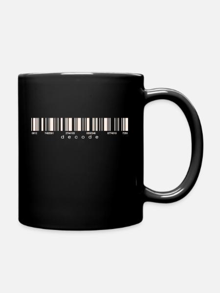 Code Strichcode Barcode Zahlen Einkauf Scan - Tasse einfarbig - Schwarz