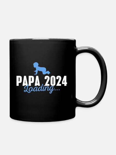 Papa 2024 loading Werdender Vater - Tasse einfarbig - Schwarz