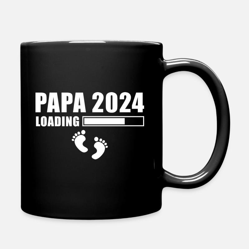 Vaterschaft 2024 Schwangerschaft Werdender Papa - Tasse einfarbig - Schwarz