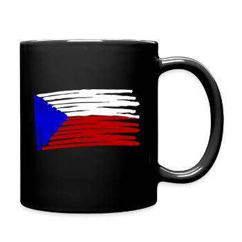 Tschechien Flag Flagge Painted gemalt - Tasse einfarbig - Schwarz - Rechts