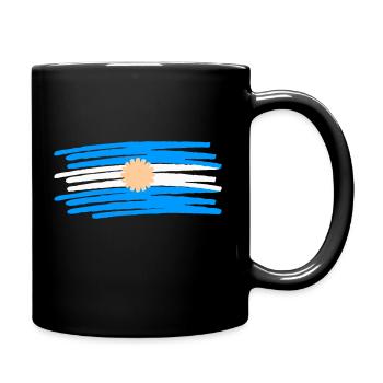 Argentinia Argentinien Flag Flagge painted gemalt - Tasse einfarbig - Schwarz - Rechts