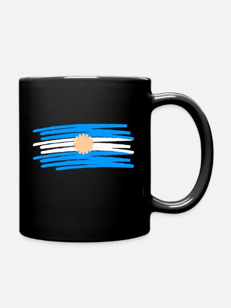 Argentinia Argentina flag flag painted painted - Full Colour Mug - black