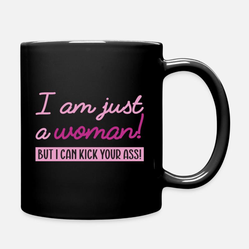 Just a woman - Full Colour Mug - black