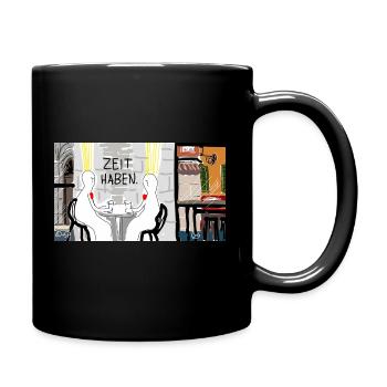 Zeit haben. - Tasse einfarbig - Schwarz - Rechts