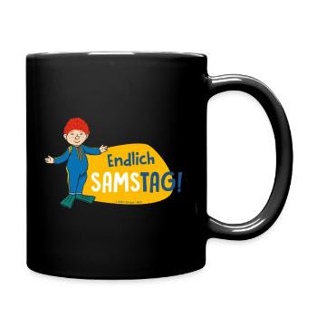 Das Sams Endlich Samstag! - Tasse einfarbig - Schwarz - Rechts