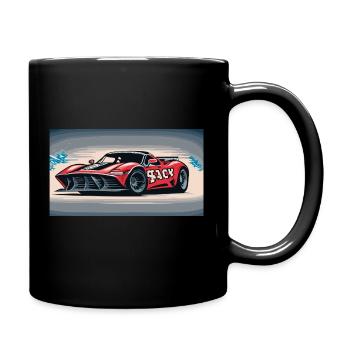 Voiture de course enveloppée dans la brume - Mug uni - noir - Droite