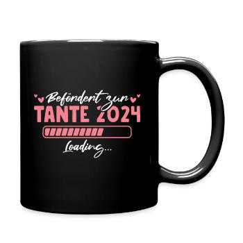 Tante 2024 Schwangerschaft ankündigen - Tasse einfarbig - Schwarz - Rechts
