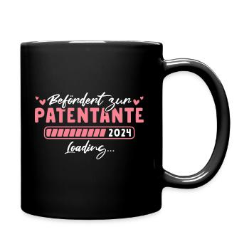 Patentante 2024 Schwangerschaft ankündigen - Tasse einfarbig - Schwarz - Rechts