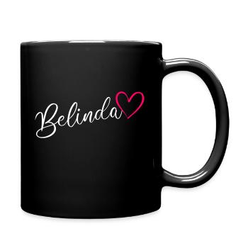 Belinda Nom de famille Prénom Coeur Rose - Mug uni - noir - Droite