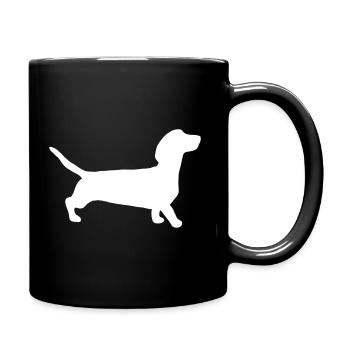 Dachshund Silhouette - Full Colour Mug - black - Right