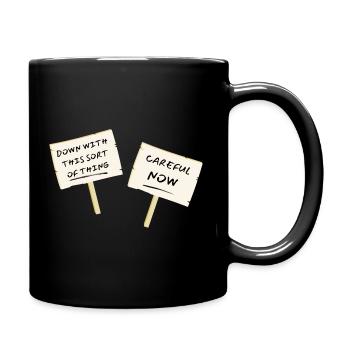 Down With This Sort of Thing - Father Ted Protest - Full Colour Mug - black - Right