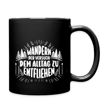Wanderer Bergwandern Bergklettern Wandern - Tasse einfarbig - Schwarz - Rechts