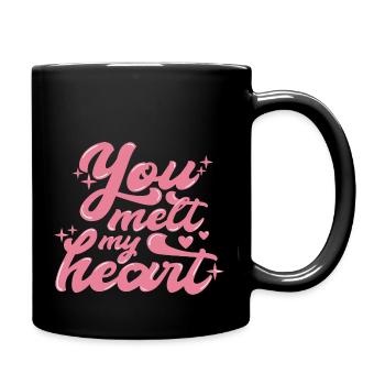 Du bringst mein Herz zum Schmelzen - Tasse einfarbig - Schwarz - Rechts
