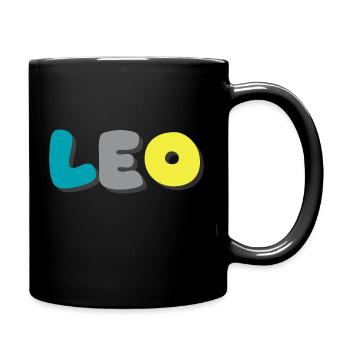 Name - Leo - Tasse einfarbig - Schwarz - Rechts