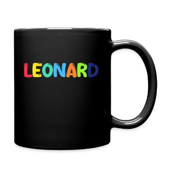 Name - Leonard - Tasse einfarbig - Schwarz - Rechts