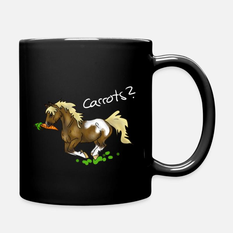 Carrots? Cute running pony - Tasse einfarbig - Schwarz