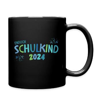 Cadeau de garçon d’inscription à l’école en bleu et vert - Mug uni - noir - Droite