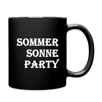 Sommer Sonne Party - Tasse einfarbig - Schwarz - Rechts