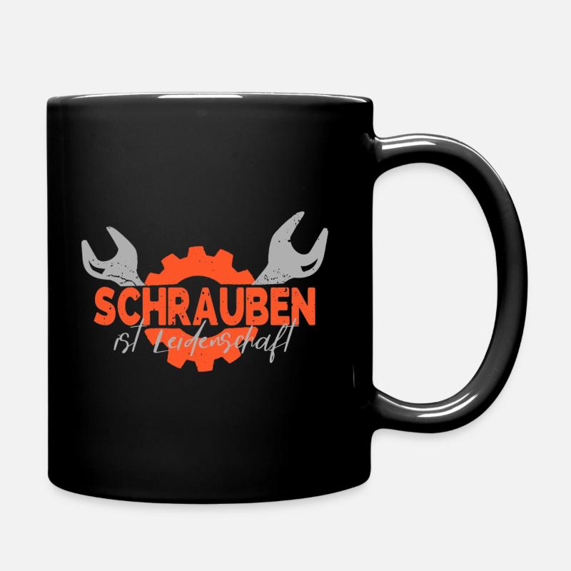 Schrauben - Tasse einfarbig - Schwarz