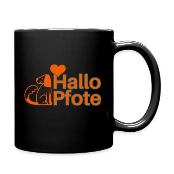 Hallo Pfote! - Tasse einfarbig - Schwarz - Rechts