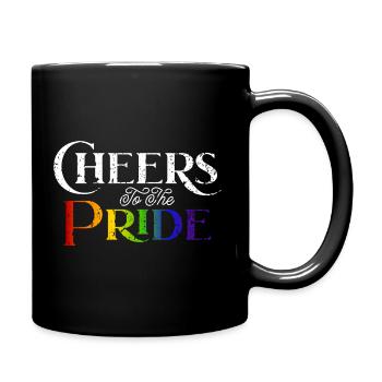 Love is Love, Gay Pride, LGBTQ+ - Full Colour Mug - black - Right