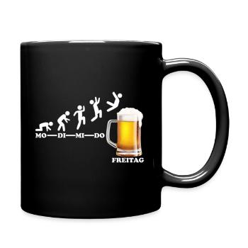 Wochenende - Tasse einfarbig - Schwarz - Rechts