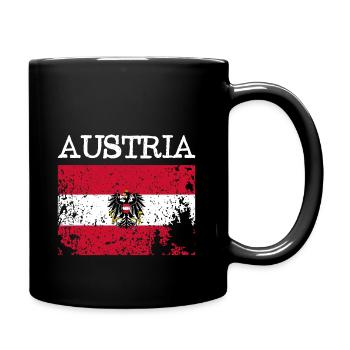 Austria Österreich Grunge Flag Flagge - Full Colour Mug - black - Right