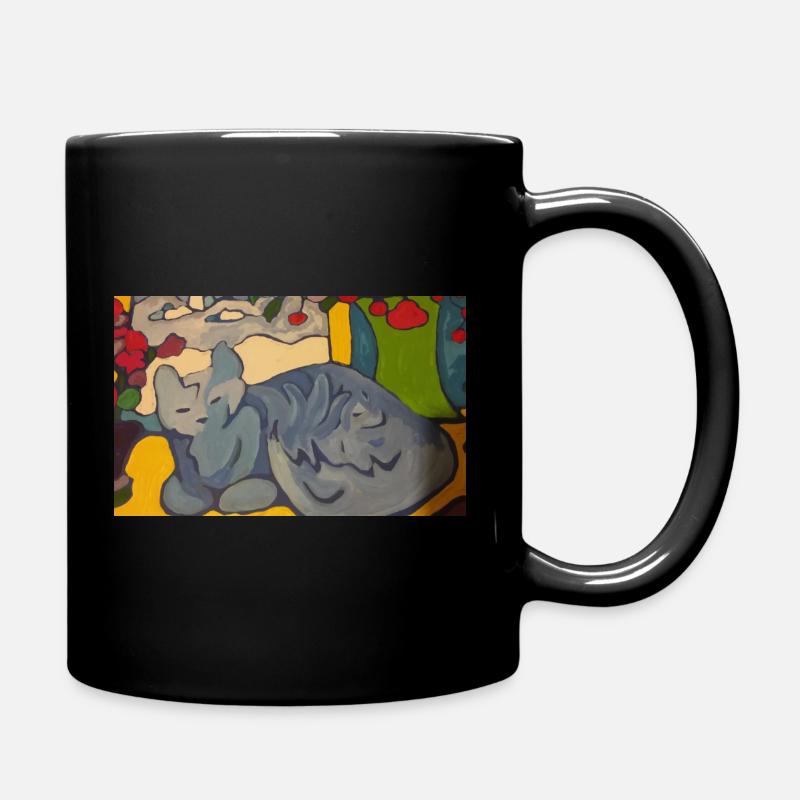 Le chat bleu - Tasse einfarbig - Schwarz