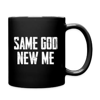 Same God New Me - Tasse einfarbig - Schwarz - Rechts