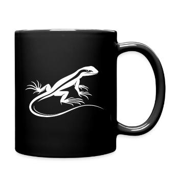 Echse - Tasse einfarbig - Schwarz - Rechts