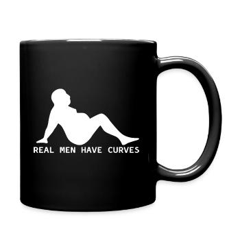Echte Männer haben Kurven - Tasse einfarbig - Schwarz - Rechts