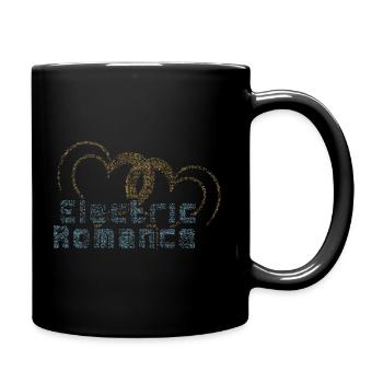 Pixelherzen: Elektrische Romanze - Tasse einfarbig - Schwarz - Rechts