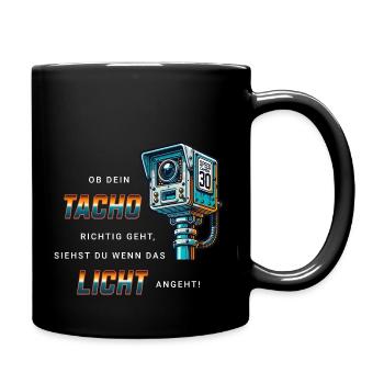 Auto Tuning Blitzer Spruch - Tasse einfarbig - Schwarz - Rechts