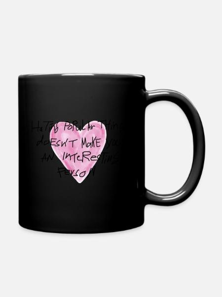 Handschrift Statement Herz - Tasse einfarbig - Schwarz