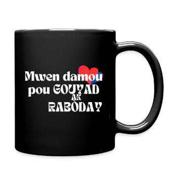 Damou pou gouyad ak rabòday transparent - Mug uni - noir - Droite