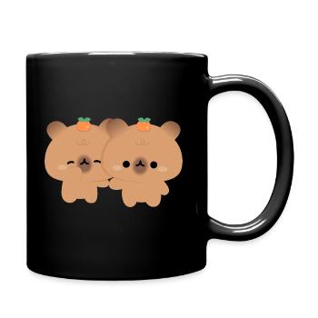 Wasserschweine-Paar - Tasse einfarbig - Schwarz - Rechts