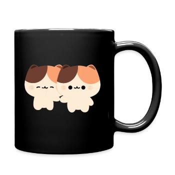 Tortie Katzenpaar - Tasse einfarbig - Schwarz - Rechts