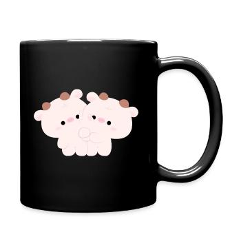 Couple de vaches - Mug uni - noir - Droite