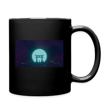 Porte Tori dans la lune turquoise - Mug uni - noir - Droite