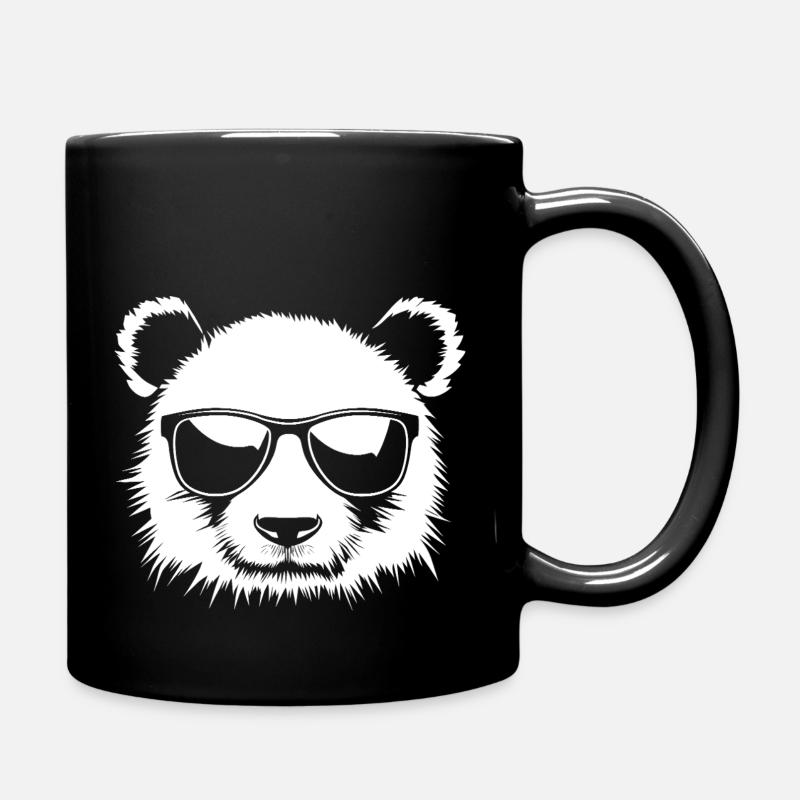 Panda Sonnenbrille Illustration - Tasse einfarbig - Schwarz