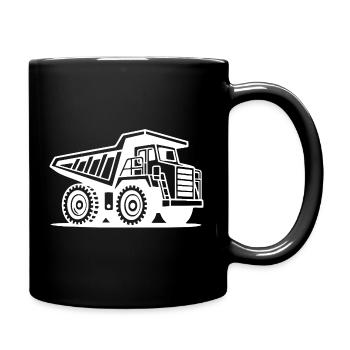 Silhouette de camion minier industriel - Mug uni - noir - Droite