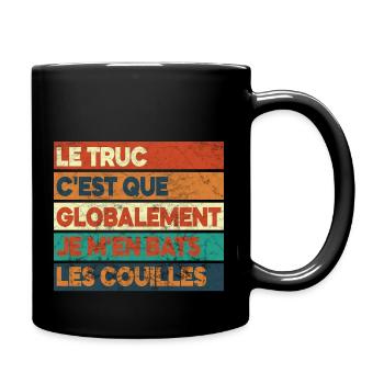 Insgesamt ist es mir scheißegal - Vintage - Tasse einfarbig - Schwarz - Rechts