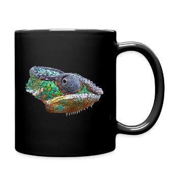 Colorful Chameleon Illustration - Full Colour Mug - black - Right