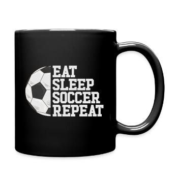 Eat Sleep Soccer Repeat Soccer Player Girl Jun - Full Colour Mug - black - Right