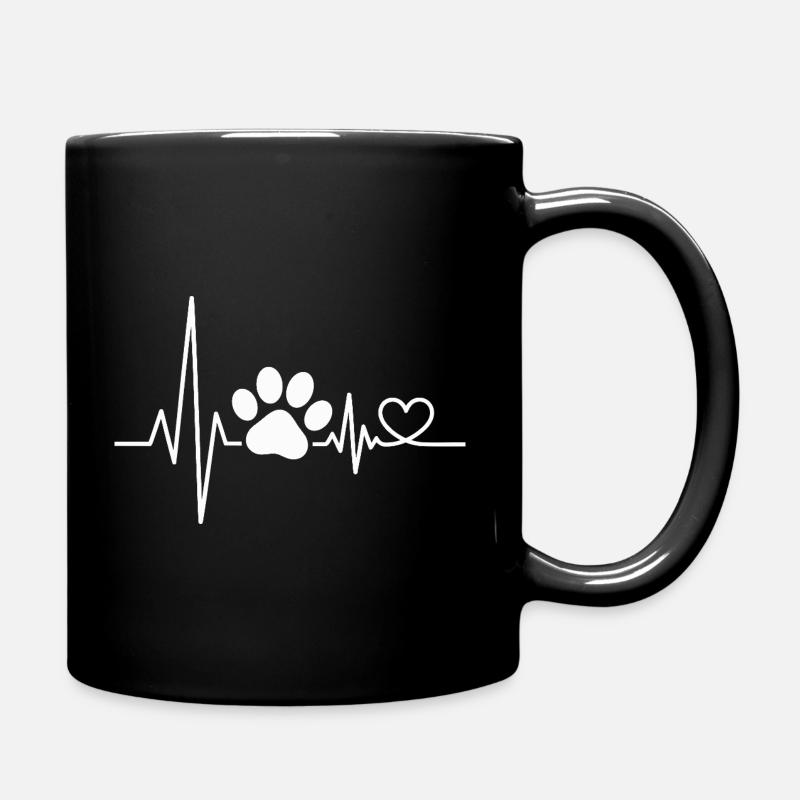 Hundepfote HUndebesitzer Haustier - Tasse einfarbig - Schwarz