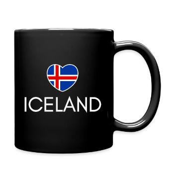 Cœur avec drapeau islandais, fierté islandaise - Mug uni - noir - Droite