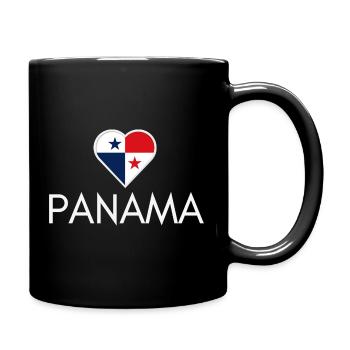 Cœur avec le drapeau du Panama, j’aime le Panama - Mug uni - noir - Droite