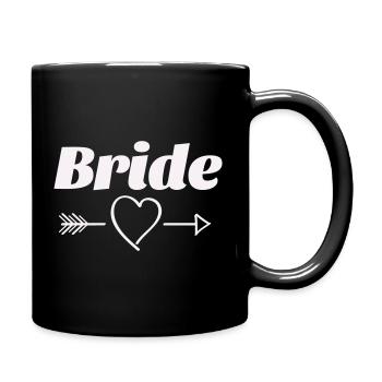 Conception de flèche de coeur de mariée - Mug uni - noir - Droite