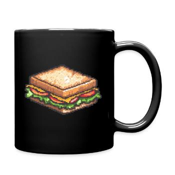 Sandwich Pixel Collation rétro - Mug uni - noir - Droite